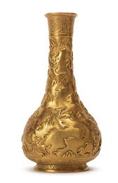 A Pure gold Engraved Vase, Ming Dynasty