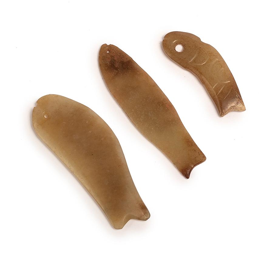 THREE PIECES OF JADE FISH, WESTERN ZHOU (1 of 4)