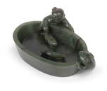 A RARE AND FINE JADEITE BRUSH WASHER DECORATED WITH BOYï¼Œ QIANLONG PERIOD