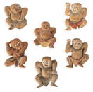 SIX PIECES OF WOOD FIGURE, YUAN DYNASTY