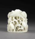 A FINE WHITE JADE OPENWORK EGRET FOOD VESSEL 'DING', MING DYNASTY