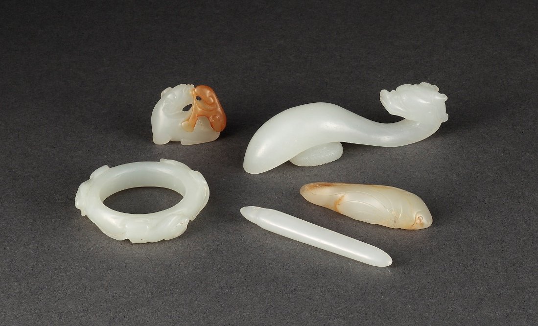 A Set Of Five White Jade Ornaments (1 of 1)