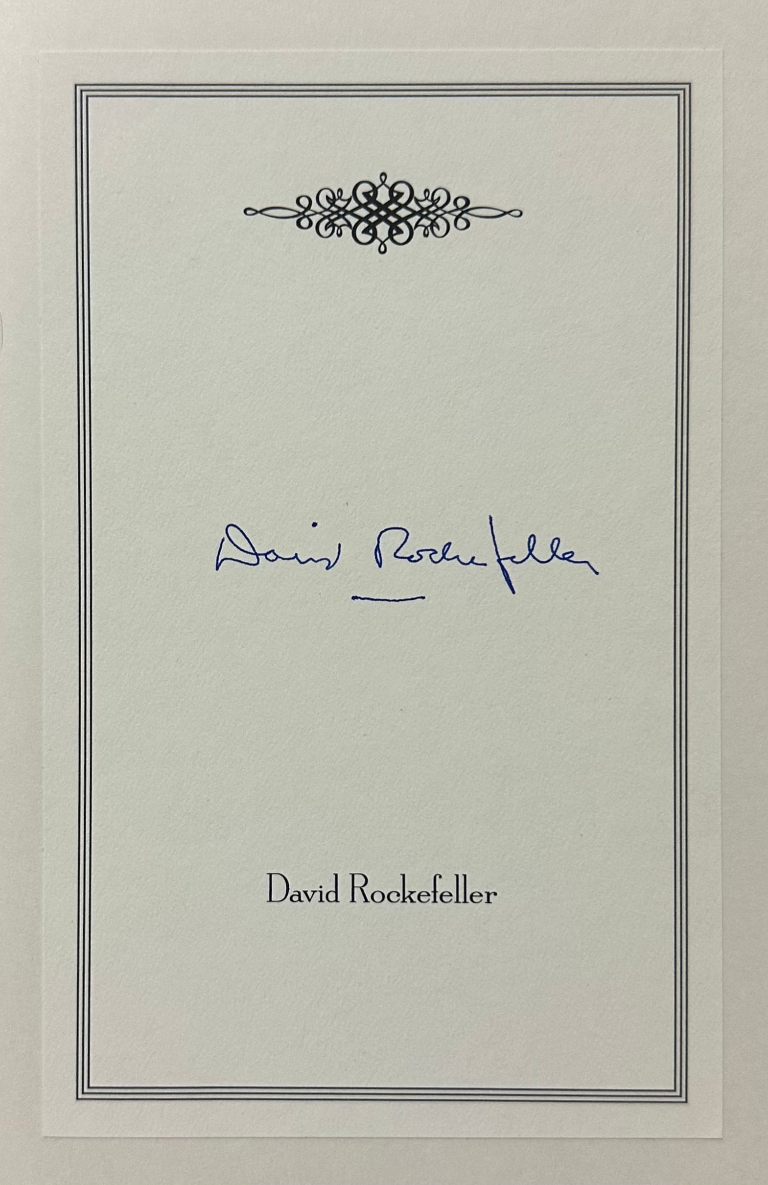 David Rockefeller Signed Memoir (1 of 5)