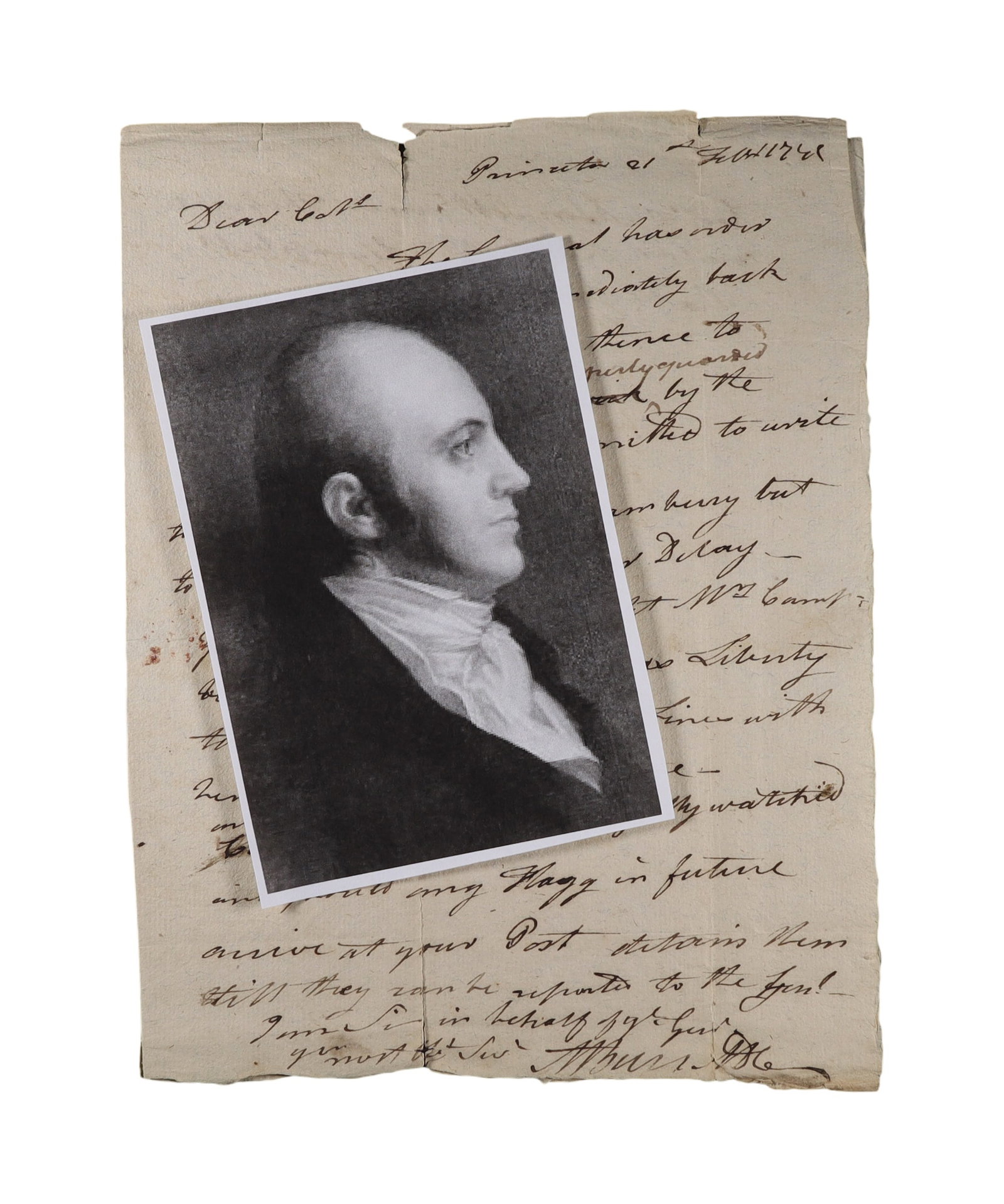 AARON BURR ALS REVOLUTIONARY WAR MILITARY ORDERS, PRINCETON, FEBRUARY 21 (1 of 3)