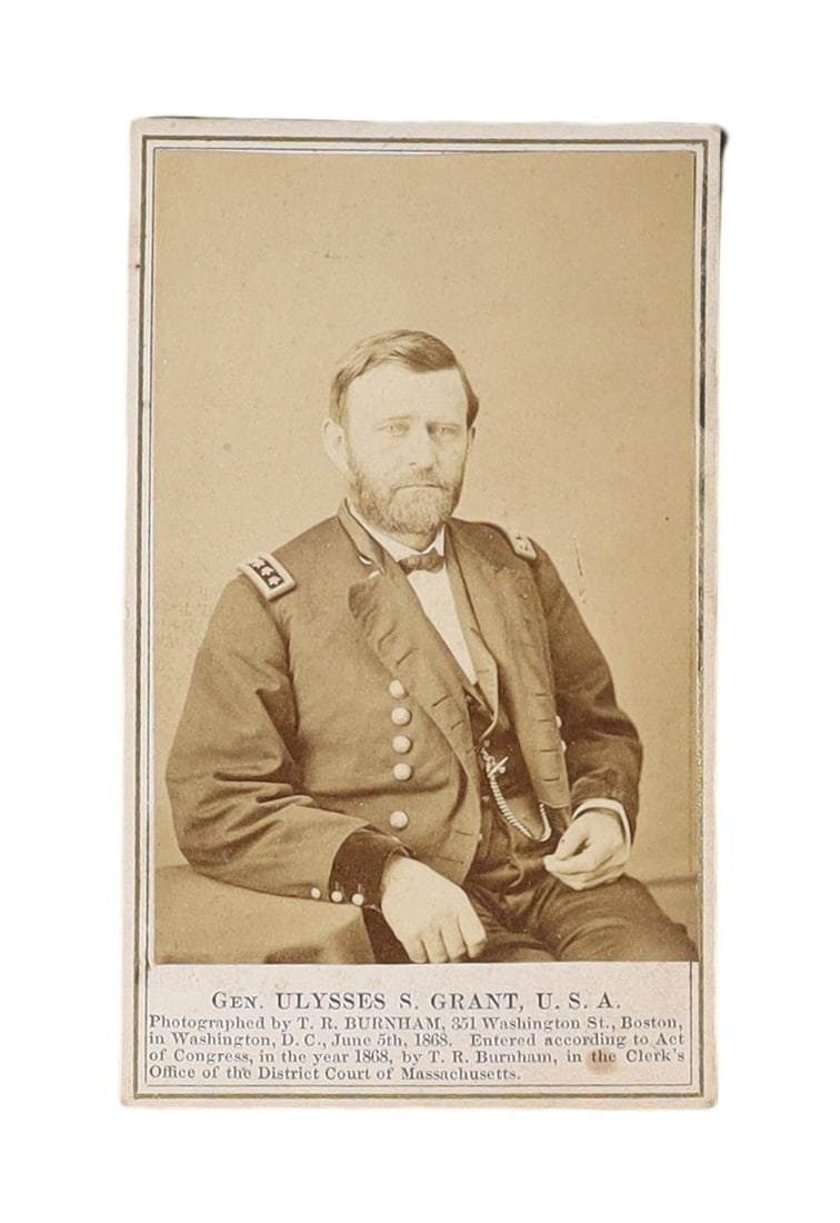 GENERAL ULYSSES S. GRANT CIVIL WAR ERA CARTE DE VISITE BY T.B. BURNHAM OF BOSTON, circa 1865 (1 of 1)
