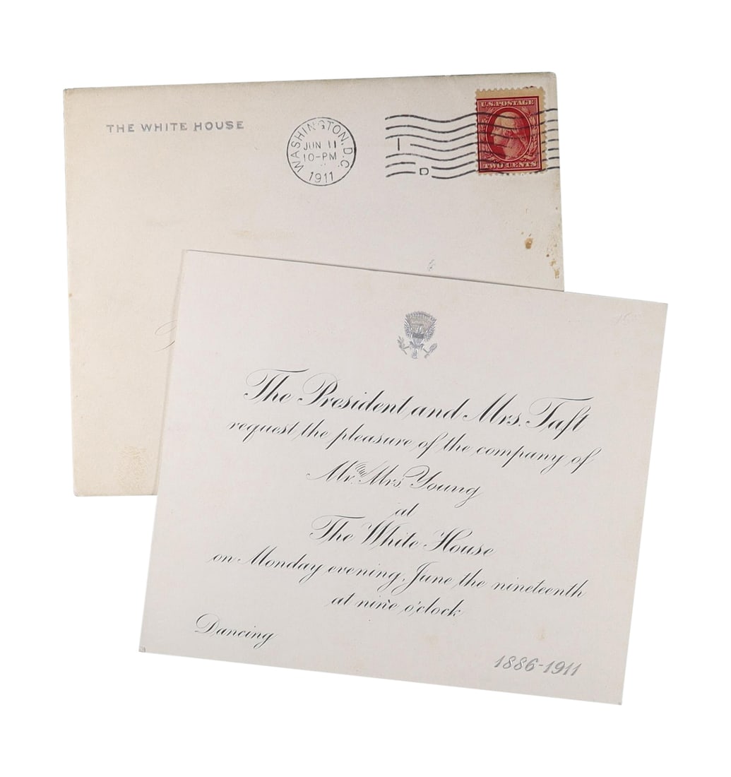 William Howard Taft White House Dancing Party Invitation with Original White House Envelope (1 of 1)