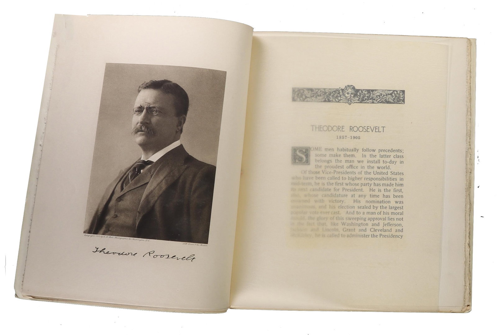 Theodore Roosevelt 1905 Inaugural Souvenir Book with Printed Roosevelt Portrait and Biographical (1 of 1)
