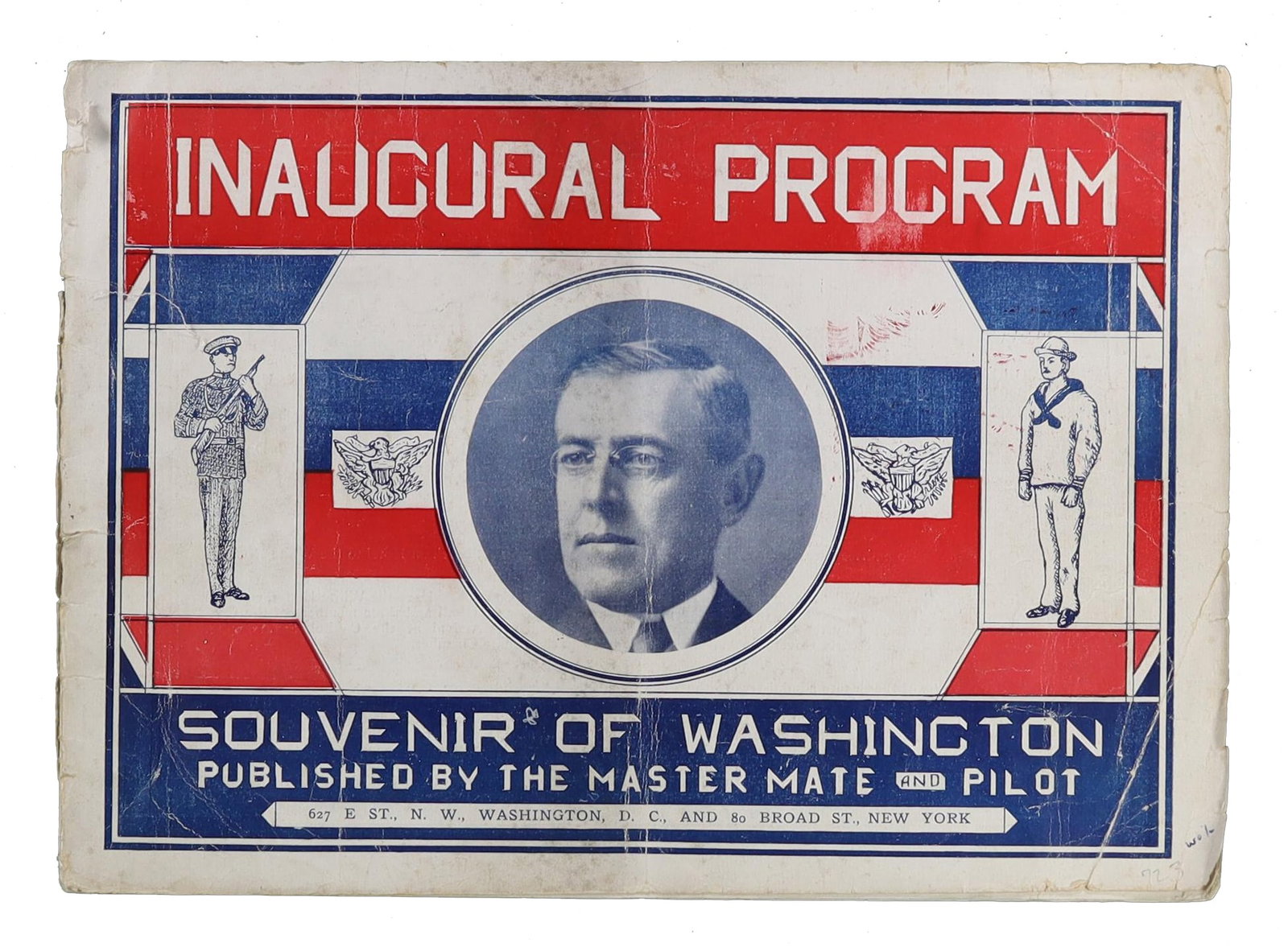 Wilson First Inaugural Program, Souvenir of Washington, Published by the Master Mate Pilot, 1913 (1 of 1)