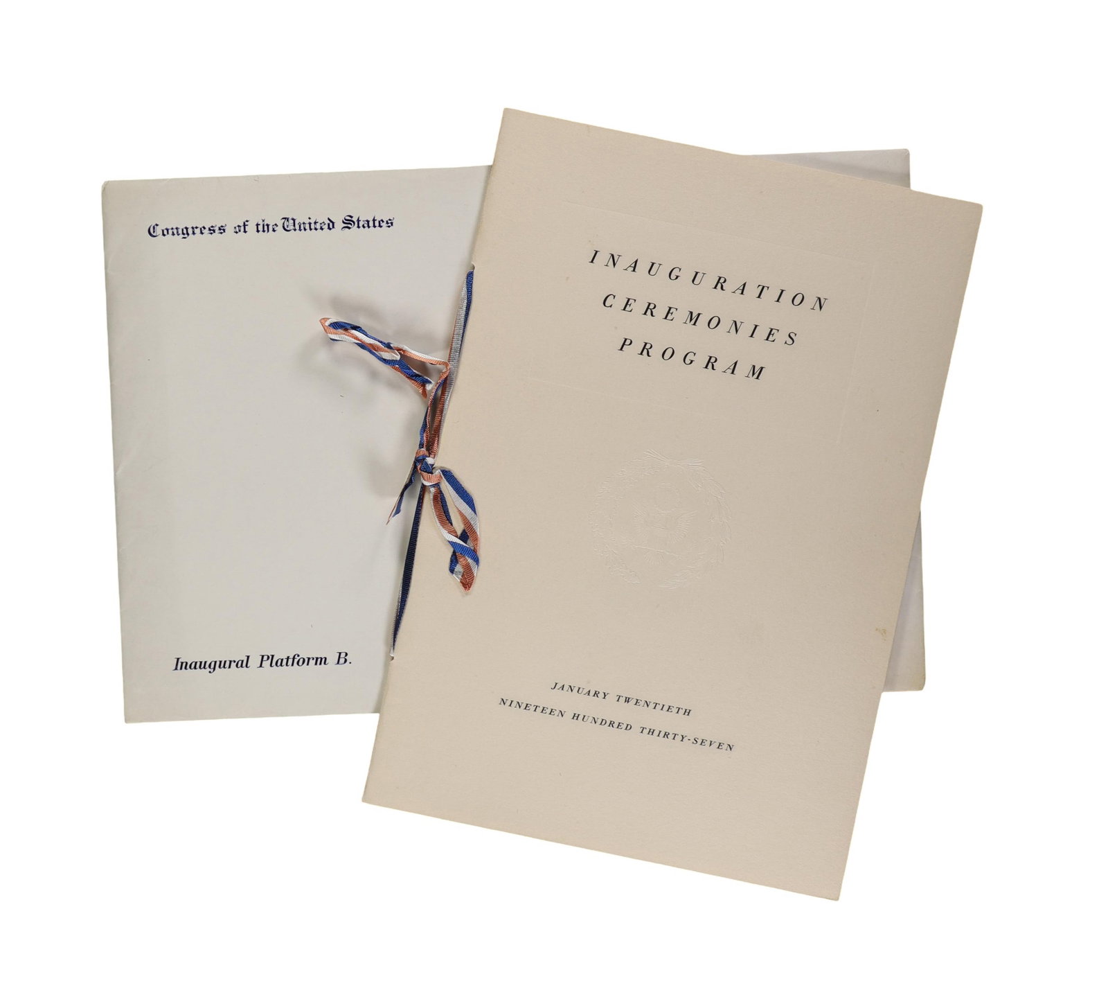 FDR Inauguration Ceremonies Programs Archive with Platform B Envelope, 1937 and 1941 (1 of 3)