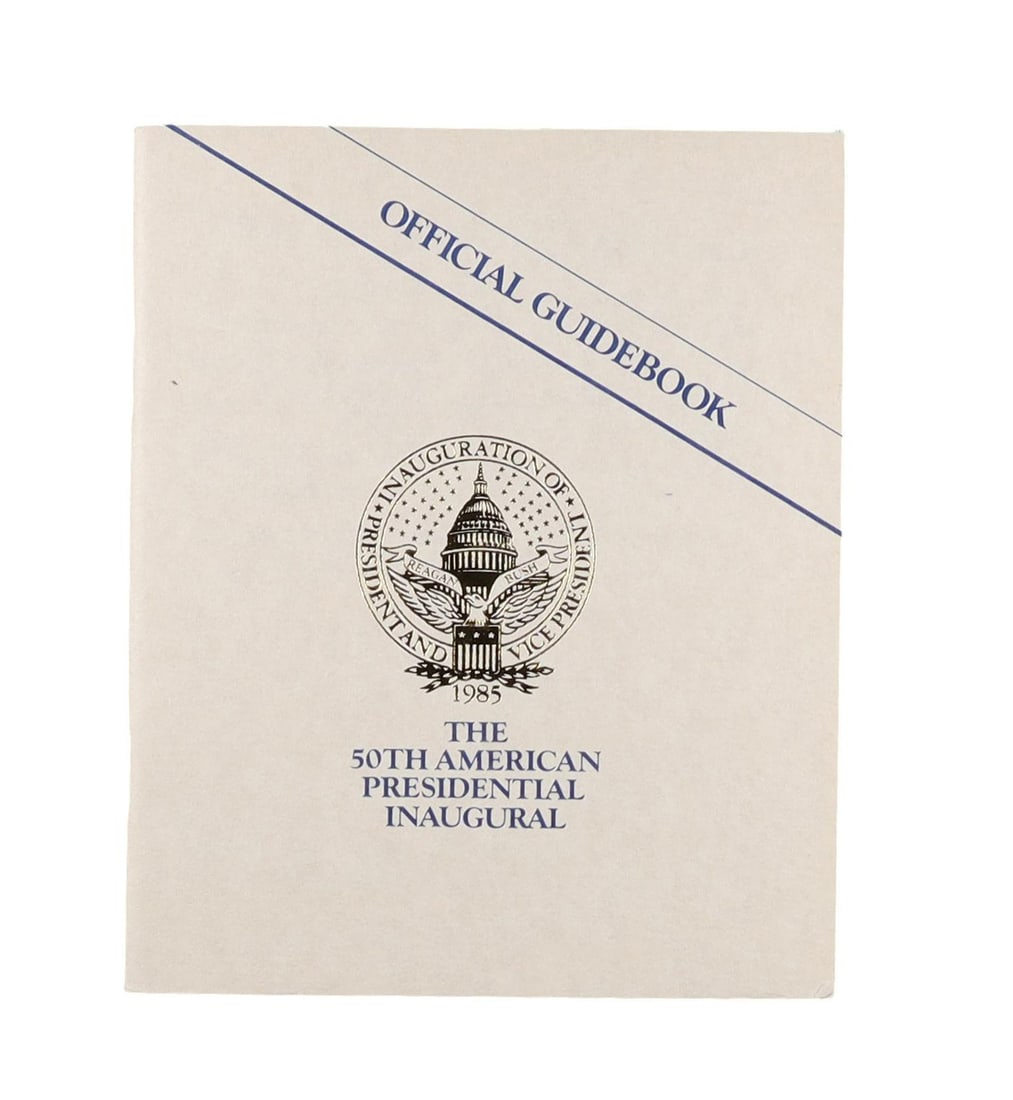 Reagan Second Inaugural Four Piece Archive: Official Guidebook, Ceremonies Program with Ribbon (1 of 5)