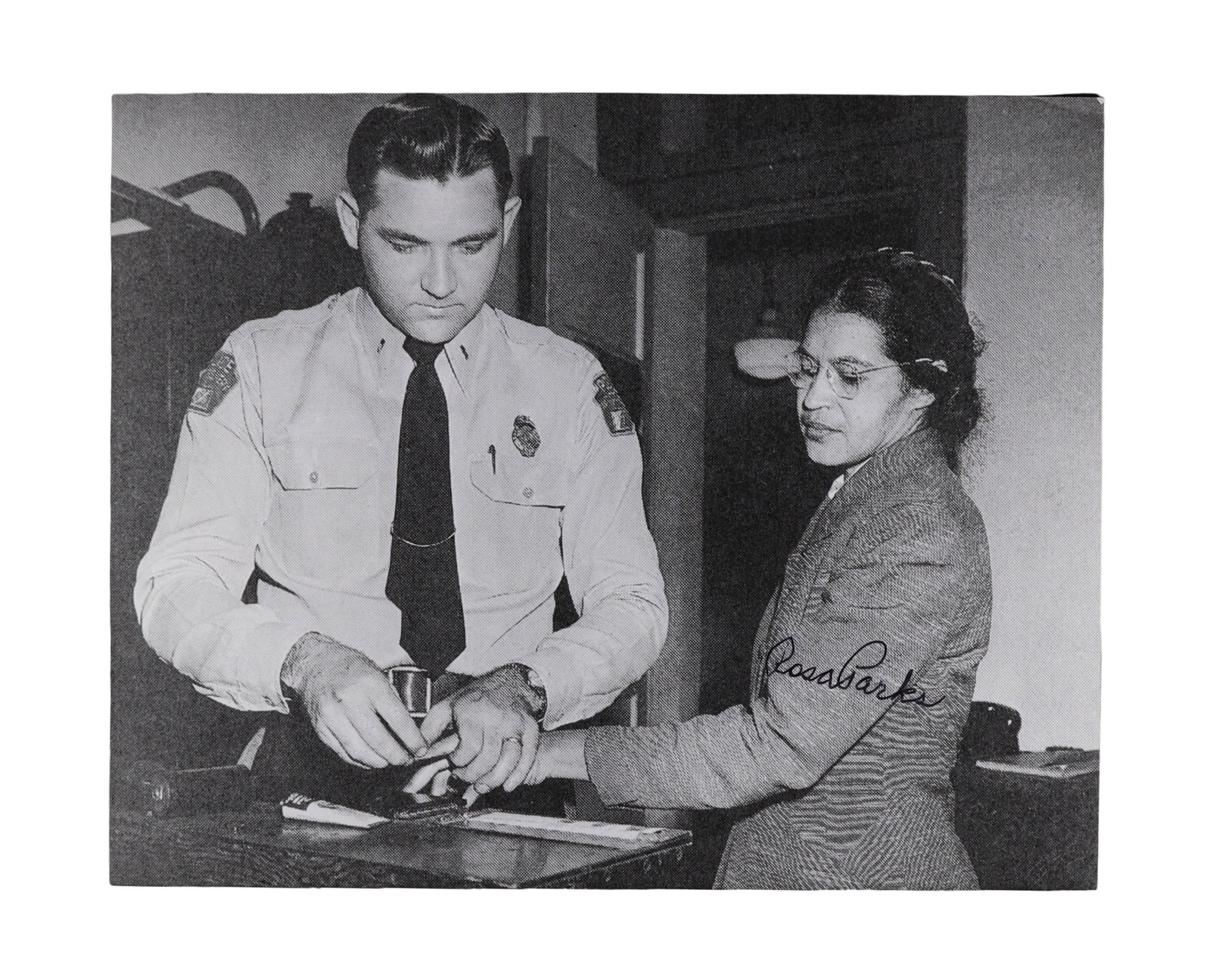 Rosa Parks Signed Copy of the Iconic Fingerprinting Press Photograph The Mother of the Civil Rights (1 of 1)