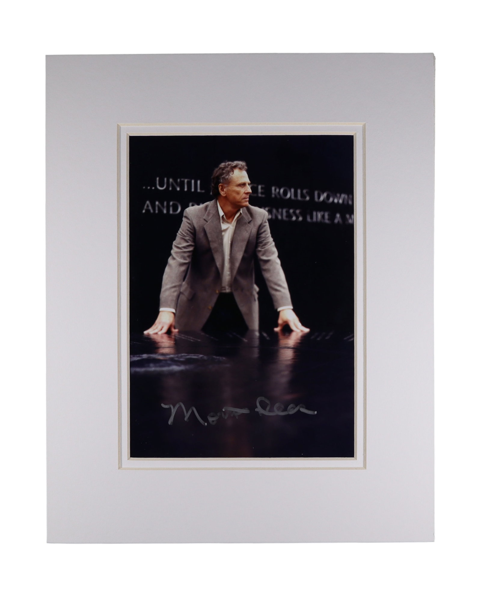 MORRIS DEES SIGNED COLOR PHOTOGRAPH AT THE CIVIL RIGHTS MEMORIAL, MONTGOMERY, ALABAMA: Morris Dees (1936-2009) co founded the Southern Poverty Law Center in Montgomery, Alabama in 1971 and served as its chief trial counsel for nearly five decades, winning landmark civil rights cases aga