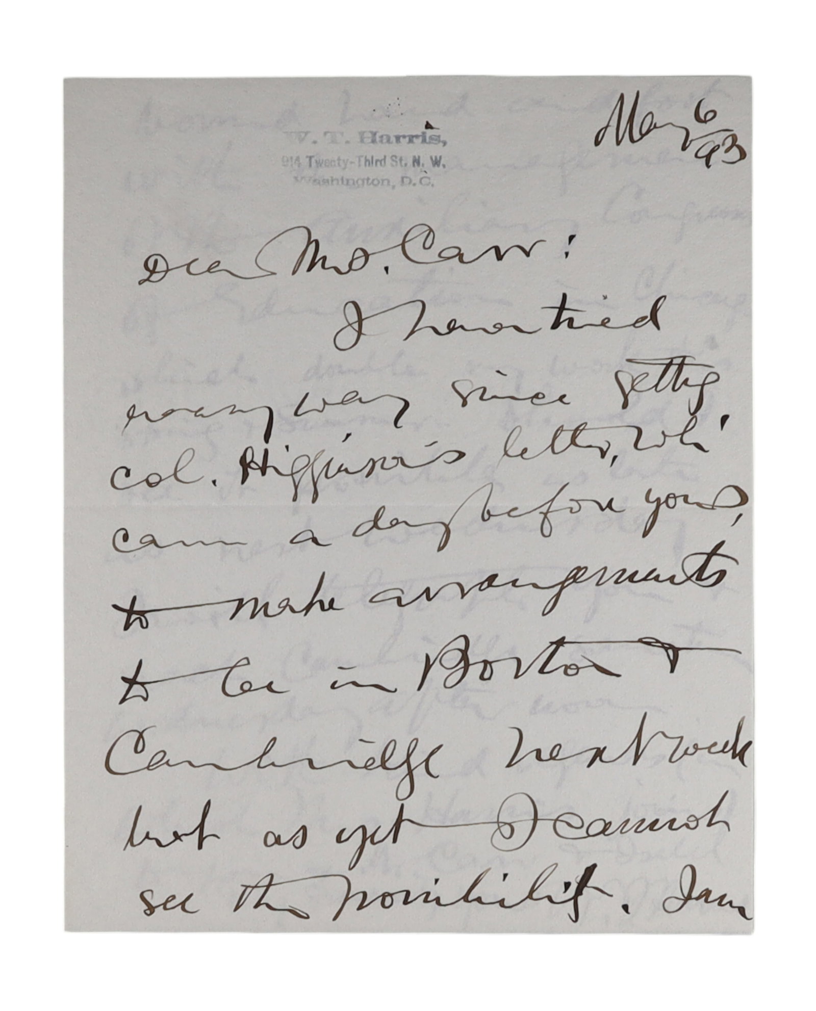 WILLIAM TORREY HARRIS AUTOGRAPH LETTER SIGNED, MAY 6, 1893, TWO PAGES: William Torrey Harris (1835-1909) was a notably intellectually formidable American educators of the nineteenth century. A Hegelian philosopher who founded the first successful public kindergarten in t
