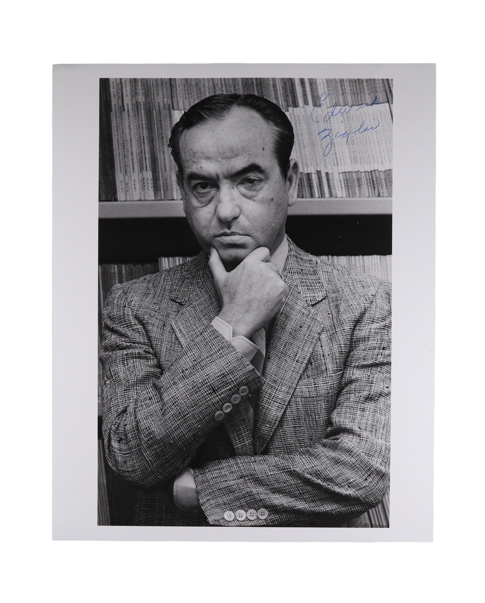EDWARD ZIGLER SIGNED PORTRAIT PHOTOGRAPH, FATHER OF THE HEAD START PROGRAM: Edward Zigler (1930-2019) was a notably consequential figures in the history of American early childhood education. A Yale developmental psychologist, he served as the first director of the Office of 