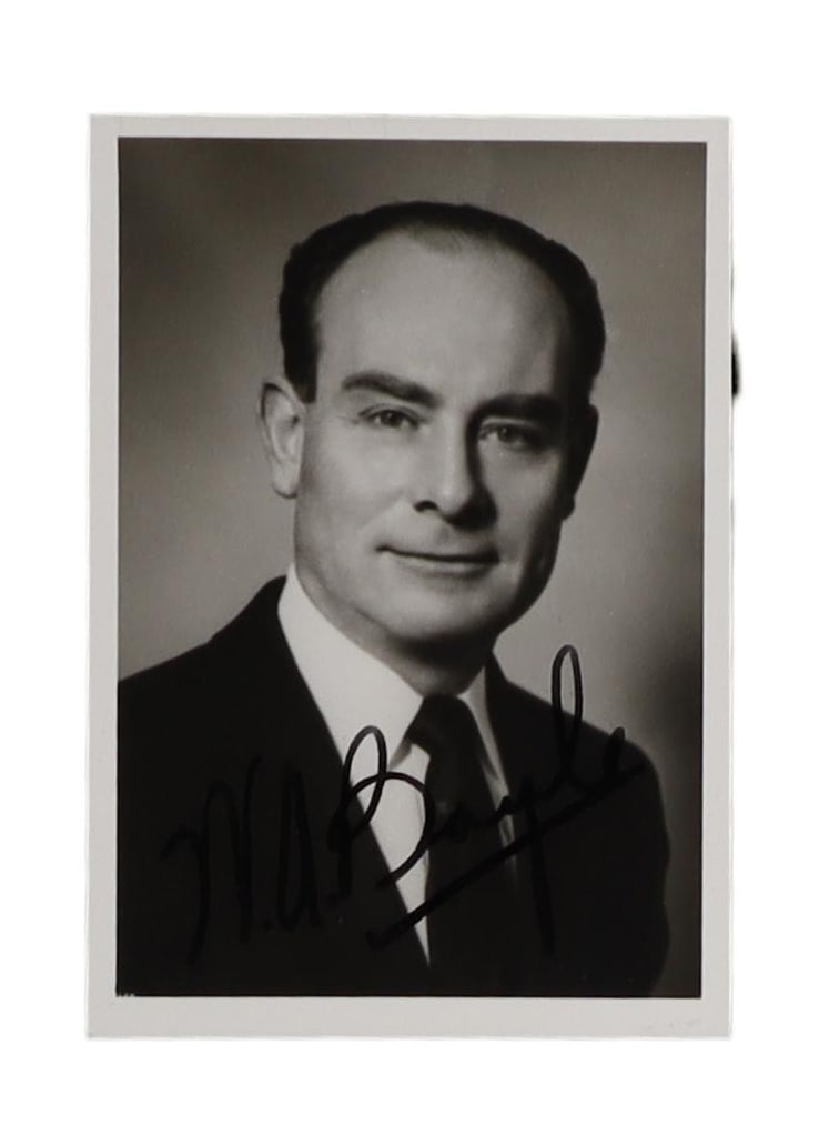 Arnold Miller and Tony Boyle Signed Photographs Two Piece UMWA Presidents Lot: Successive presidents of the United Mine Workers of America, these two signed bracket a notably dramatic chapters in American labor history. W.A. "Tony" Boyle led the UMWA from 1963 to 1972, inheritin