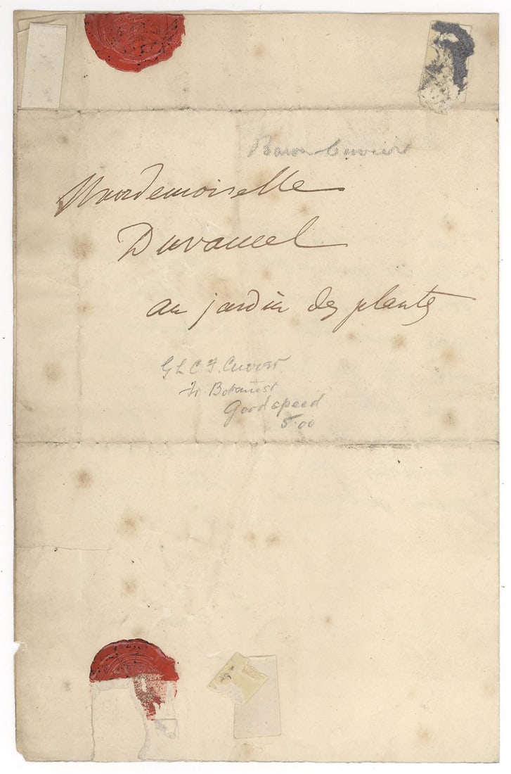 Baron Georges Cuvier ALS in French from the Louvre, with Original Wrapper with Red Wax Seals and (1 of 3)