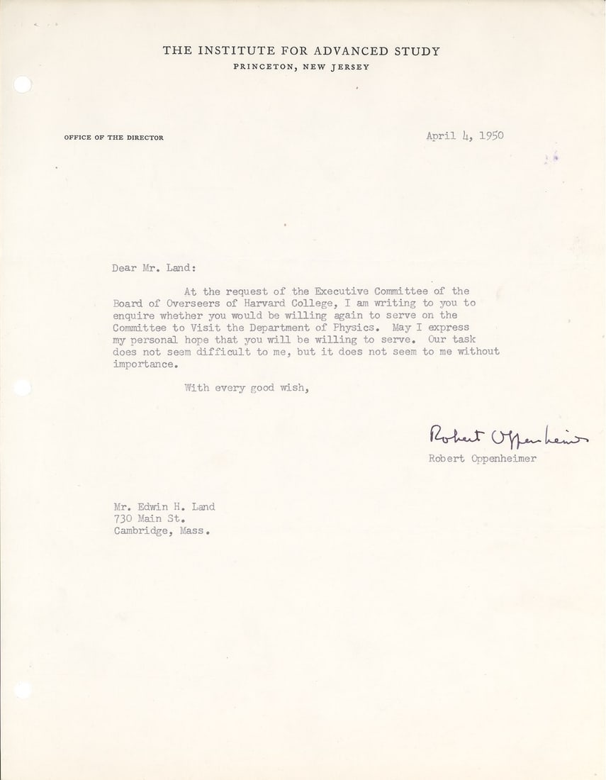 Harold C. Urey Signed Photographic Portrait, Nobel Laureate in Chemistry, Discoverer of Deuterium: Nobel Laureate in Chemistry, Discoverer of Deuterium. A clean, original black and white portrait of Harold Clayton Urey (1893-1981), the American physical chemist awarded the Nobel Prize in Chemistry 