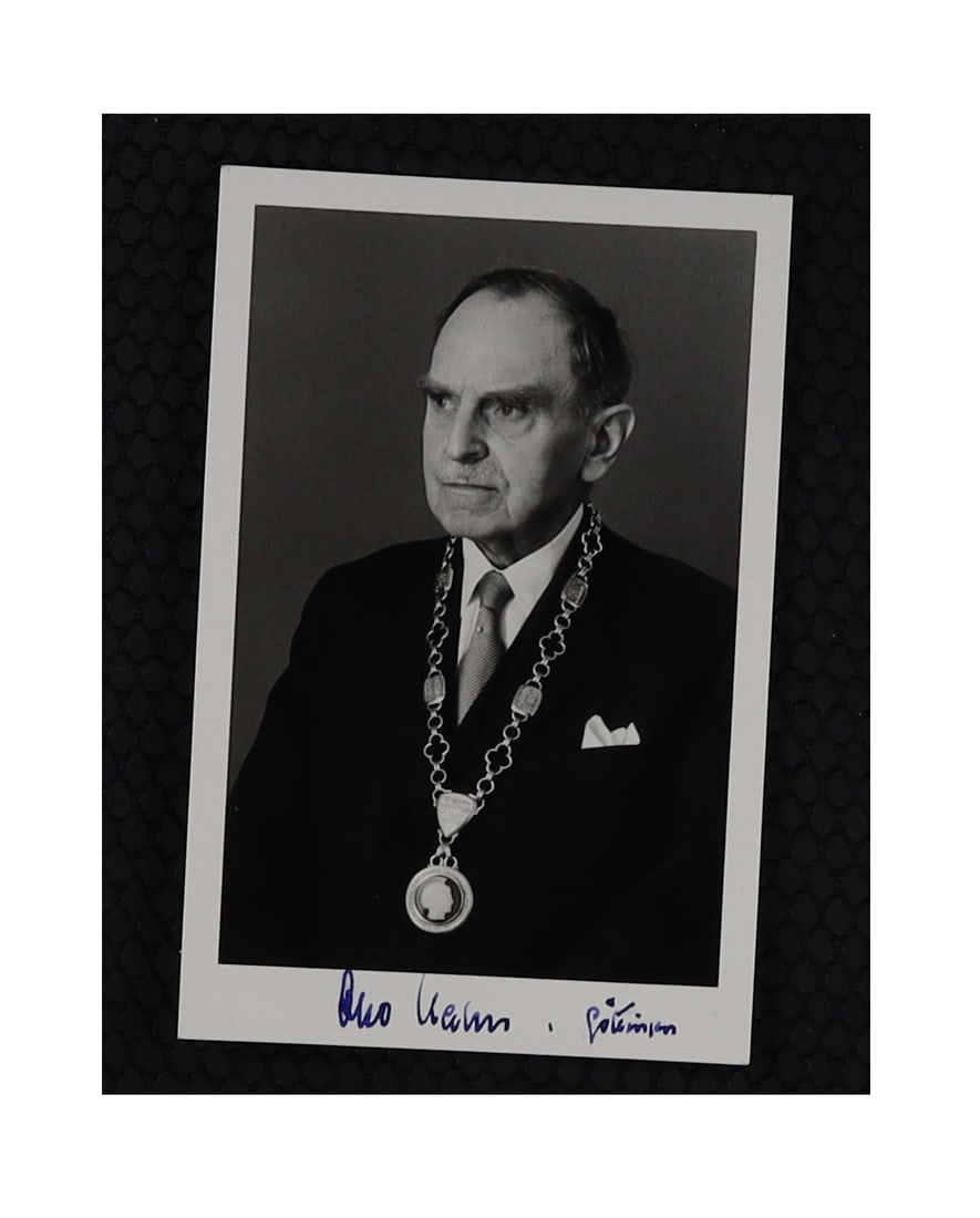 Otto Hahn Signed Photograph: Nobel Laureate and Discoverer of Nuclear Fission: Otto Hahn Signed: Nobel Laureate and Discoverer of Nuclear Fission. Otto Hahn (1879-1968), German chemist who was awarded the 1944 Nobel Prize in Chemistry for his discovery of nuclear fission. In Dec