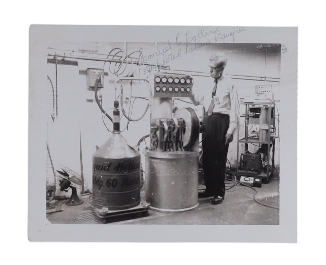 Samuel C. Collins Signed Cryogenics Laboratory Photograph, Father of Practical Helium Liquefiers (1 of 1)