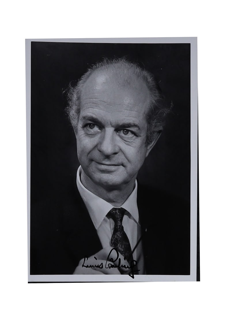 Linus Pauling Signed Photograph: The Only Person to Win Two Unshared Nobel Prizes: Linus Pauling Signed: The Only Person to Win Two Unshared Nobel Prizes. Linus Pauling (1901-1994), American chemist, biochemist, and peace activist who remains the only individual to have received two