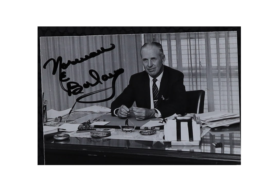 Norman Borlaug Signed Photograph: Nobel Laureate and Father of the Green Revolution: Norman Borlaug Signed: Nobel Laureate and Father of the Green Revolution. Norman Borlaug (1914-2009), American agronomist who was awarded the 1970 Nobel Peace Prize for his role in the Green Revolutio