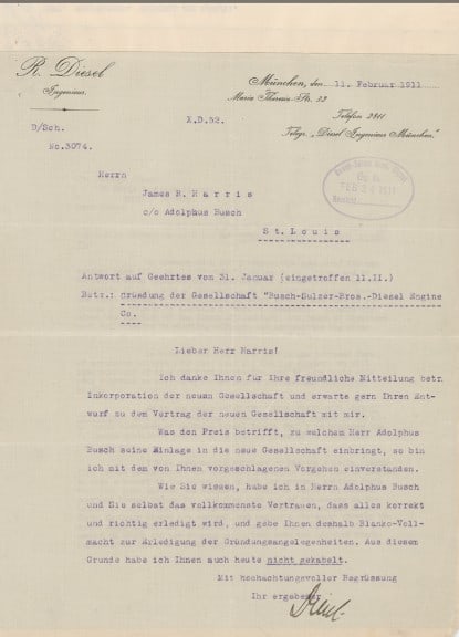 Rudolf Diesel -Rare Disel Engine Inventor Typed Letter Signed (1 of 4)
