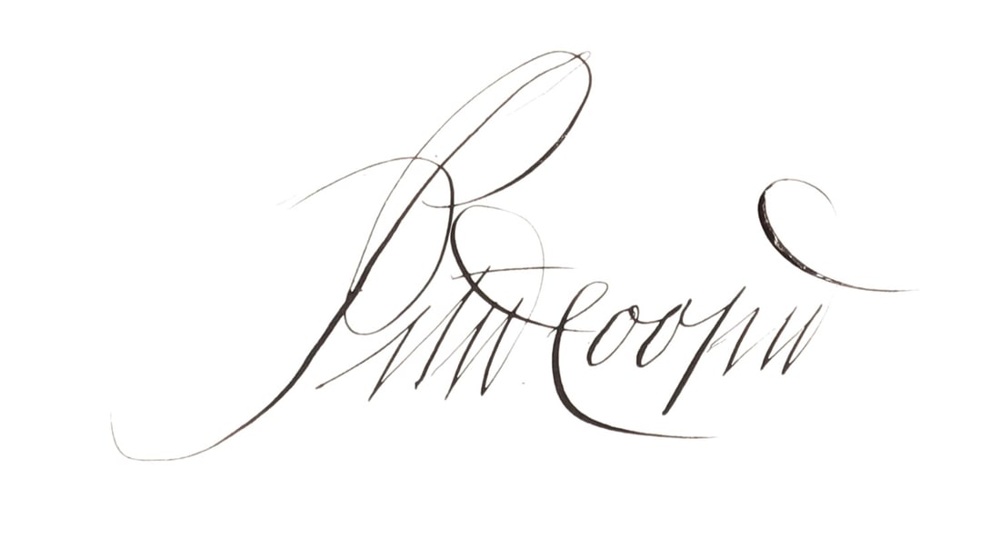 PETER COOPER ORNATE SIGNATURE ON CARD (1 of 1)