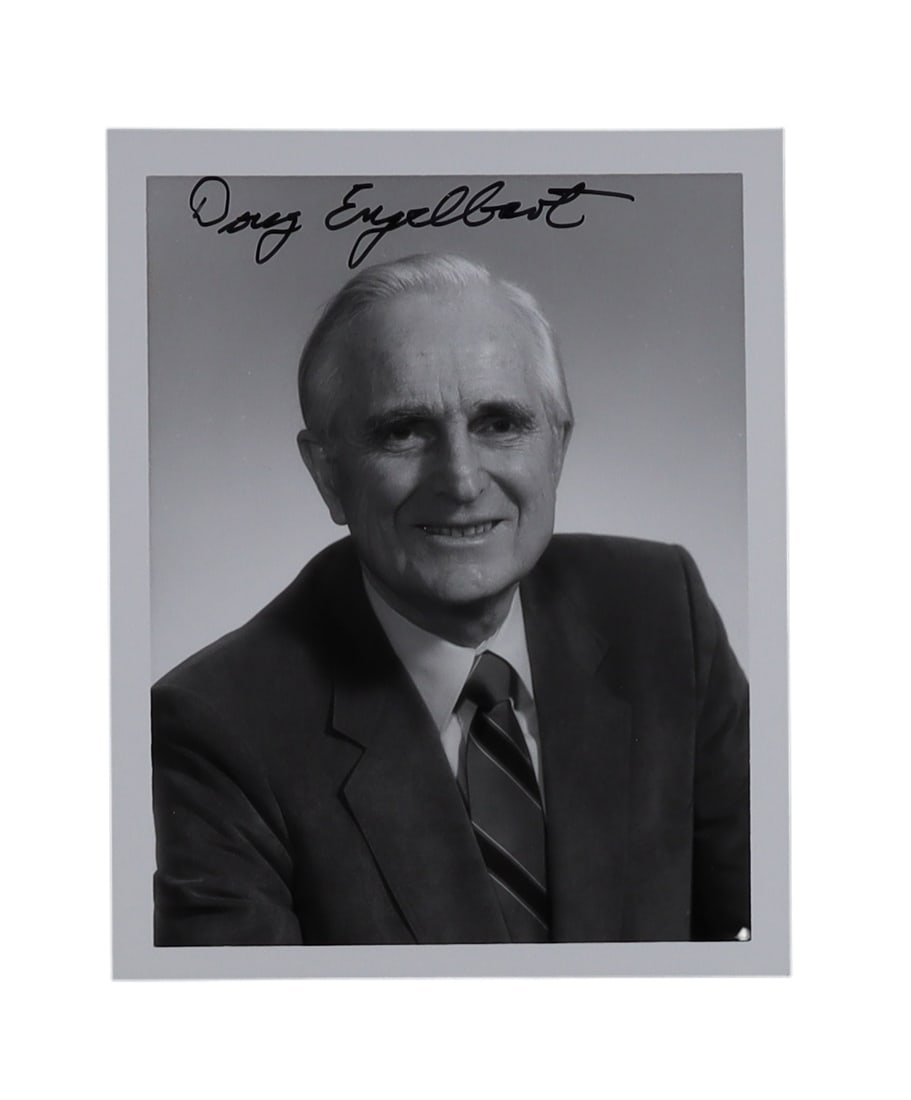 Douglas Engelbart Signed Portrait Photograph Inventor of the Computer Mouse and Pioneer of Human (1 of 2)