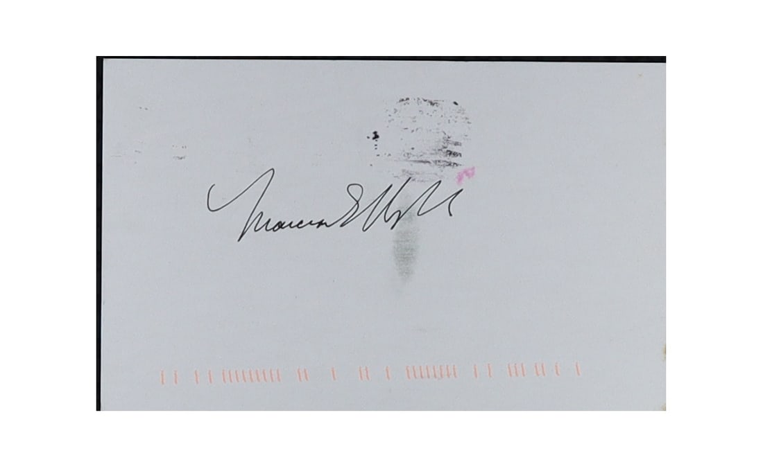 Marcian E. "Ted" Hoff Signed Postcard: Co Inventor of the Microprocessor: Marcian E. Postcard signed "Marcian E. 3.5 x 5.5 in., black ink signature on front, addressed and stamped on verso, very good condition. This item will be accompanied by a Letter of Authenticity from 