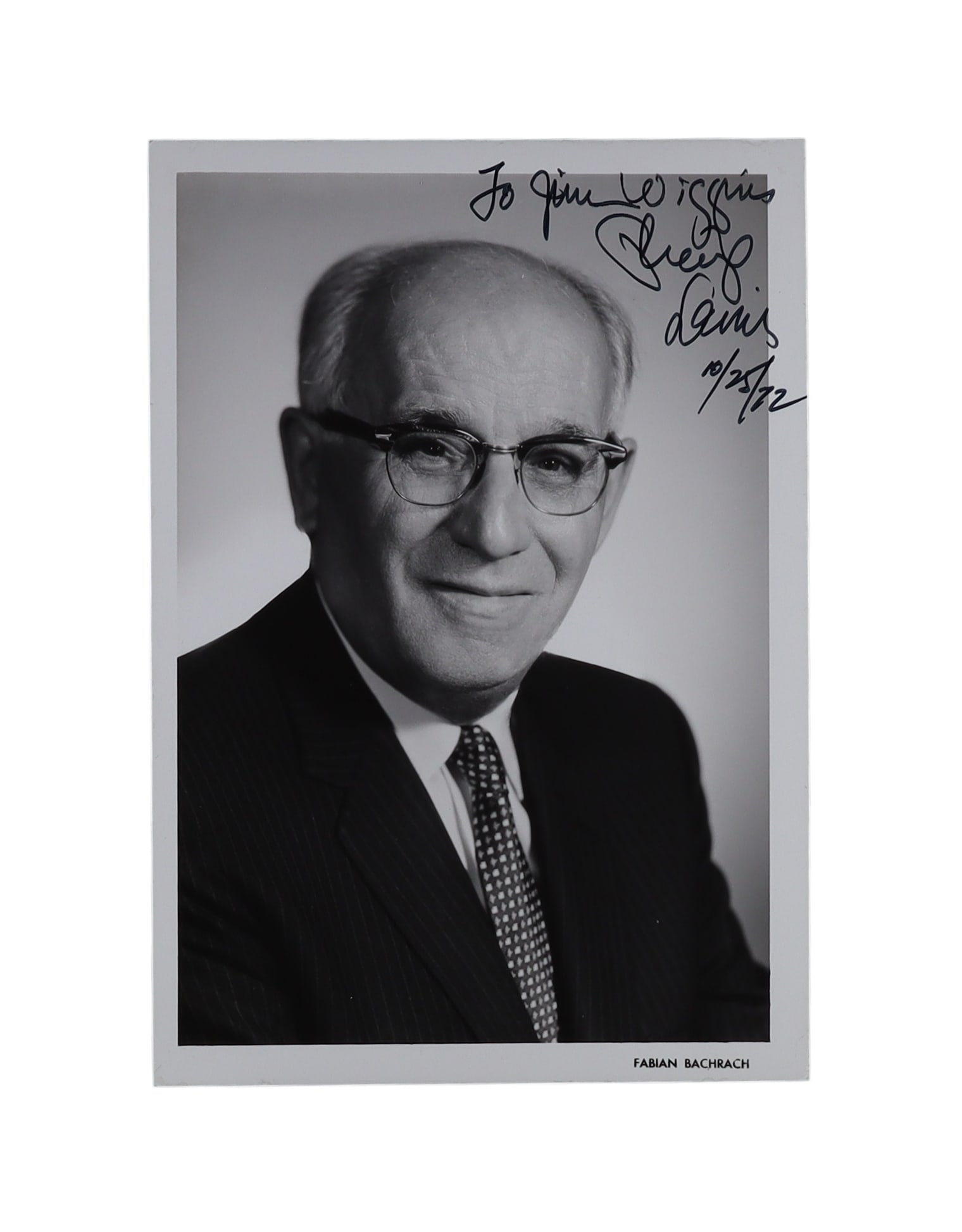 Philip Levine Signed Photograph, 1972 Pioneer of Blood Group Genetics (1 of 1)