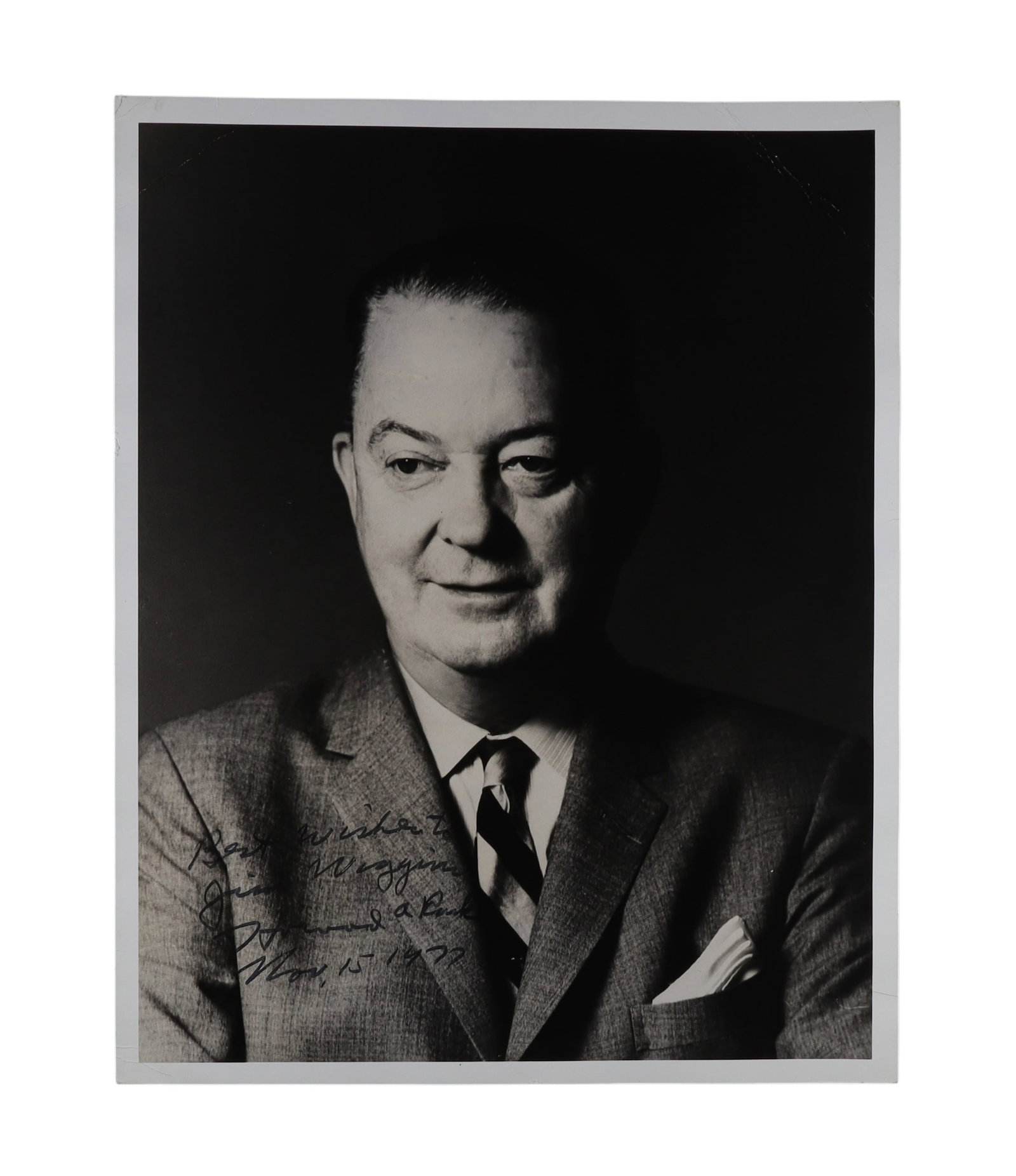 Howard A. Rusk Signed Photograph, 1977 Father of Rehabilitation Medicine (1 of 1)