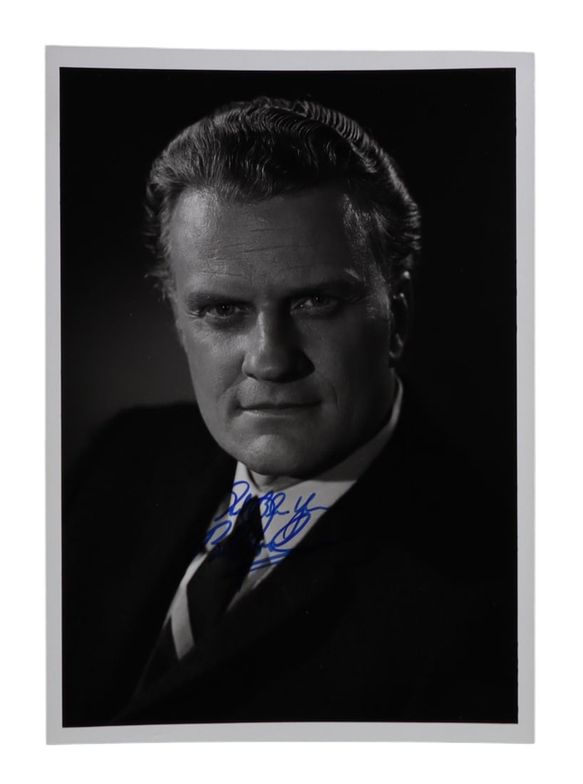 Billy Graham Signed Vintage Portrait Photograph, Black and White (1 of 1)