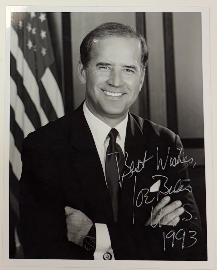 JOE BIDEN SIGNED 1993 U.S. SENATE PHOTOGRAPH (1 of 1)