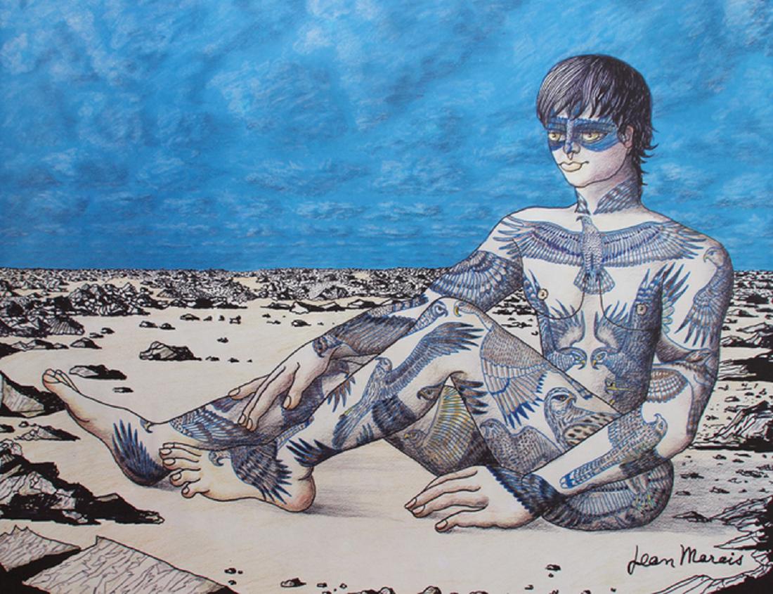 Jean MARAIS (1913-1998) L’homme tatoué Lithographie en (1 of 1)