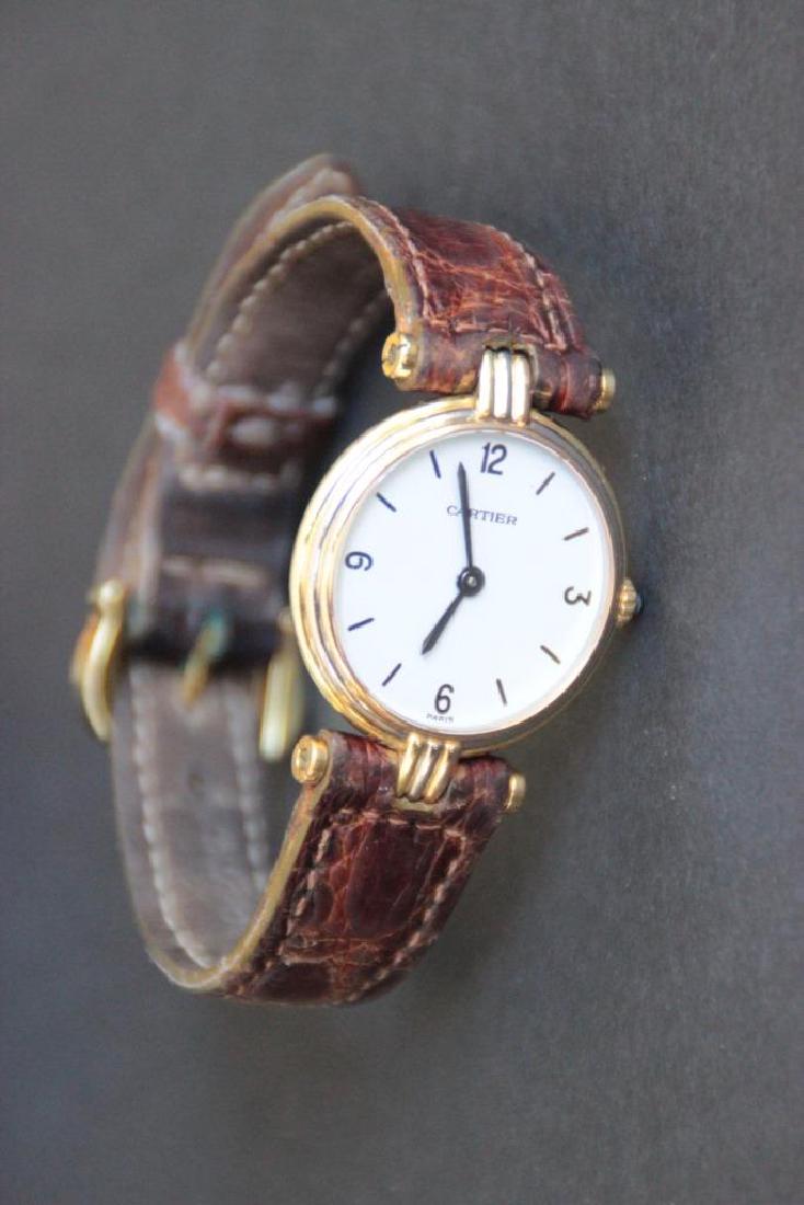 CARTIER Montre en or jaune 18k , cadran rond , (1 of 1)