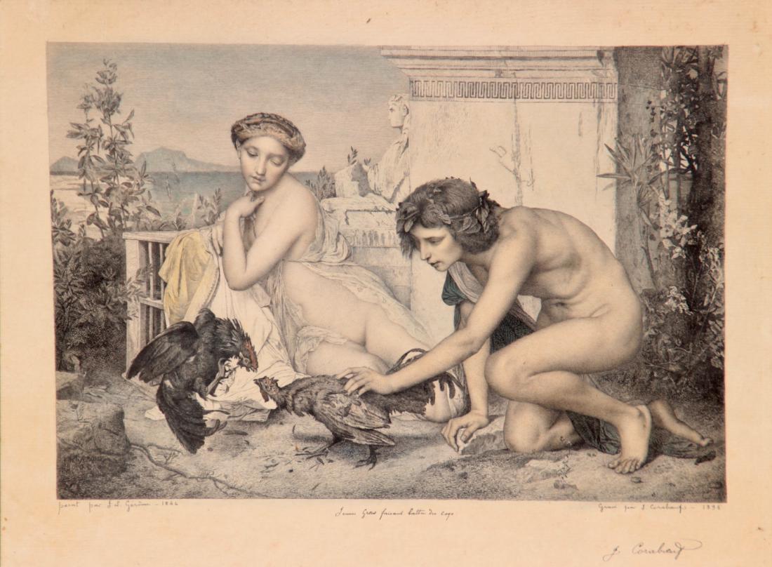 Jean Alexandre CORABOEUF (1870-1947) Le combat de coqs (1 of 1)