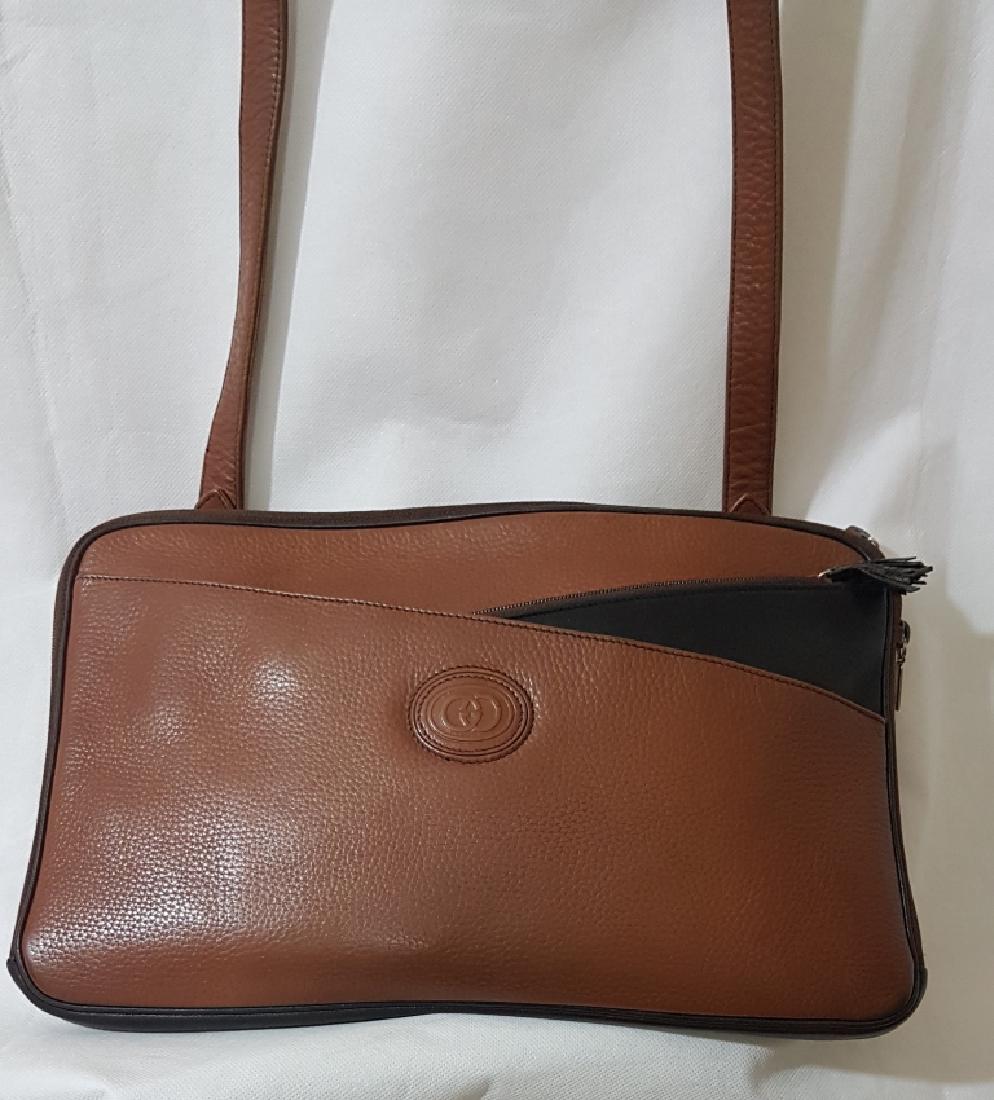 GUCCI Original sac reporter en cuir grainé gold avec (1 of 3)