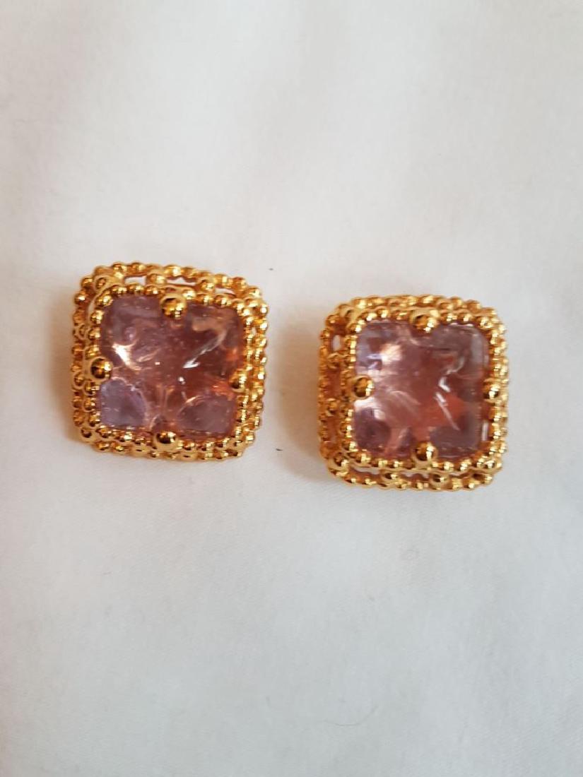 YVES SAINT LAURENT Paire de boucles d'oreilles  carrées (1 of 2)