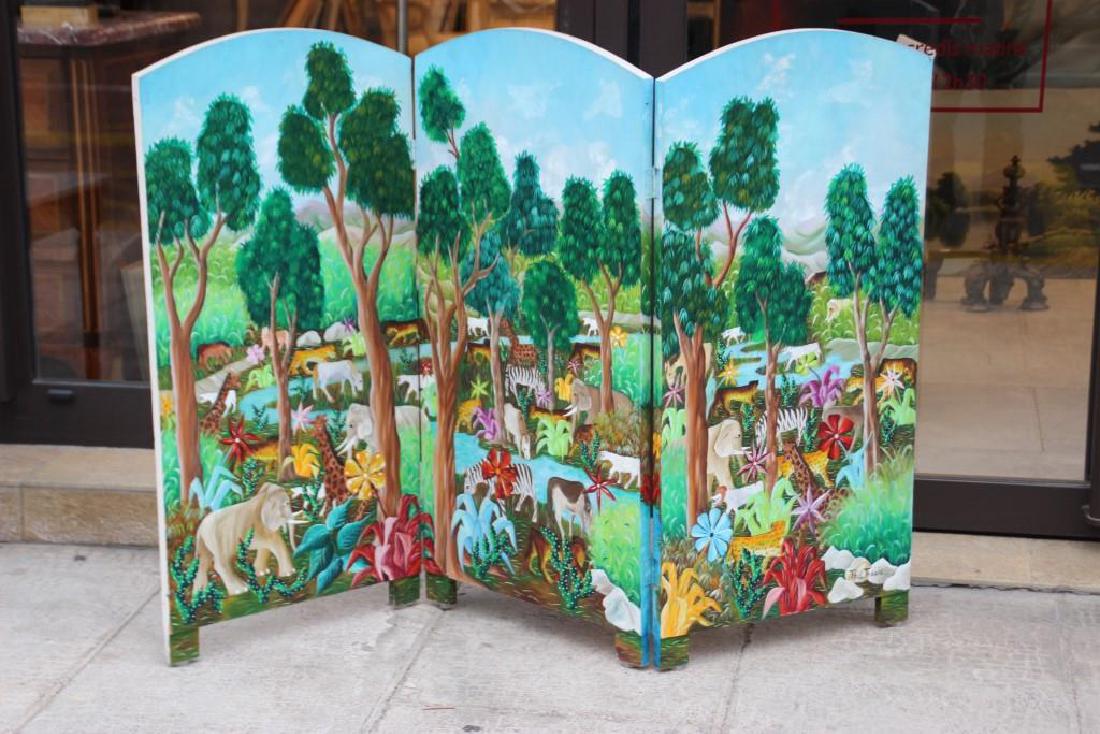 Paul THONIS Les animaux de la savane Paravent à trois (1 of 1)