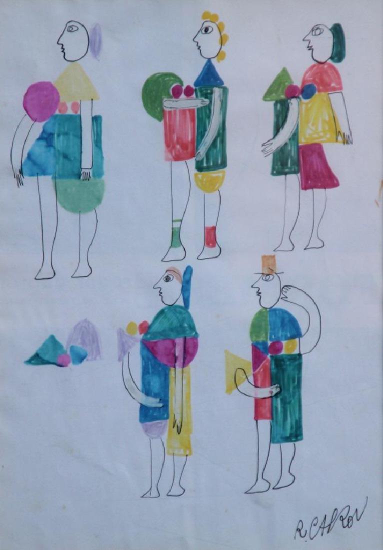 Roger CAPRON (1922-2006) Personnages Encre et feutre: Roger CAPRON (1922-2006) Personnages Encre et feutre sur papier. Signé en bas à droite 29,5 x 20 cm