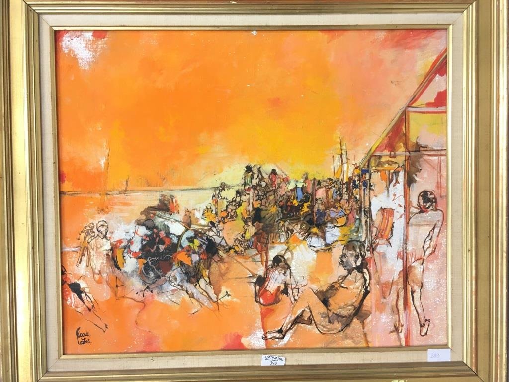 Philippe CARA COSTEA (1925-2006)  Plage Huile sur (1 of 1)