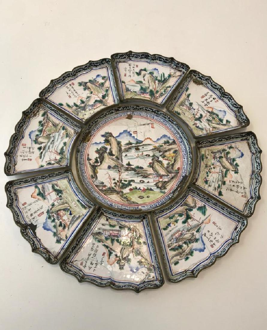 Surtout de table à compartiments en métal (1 of 2)