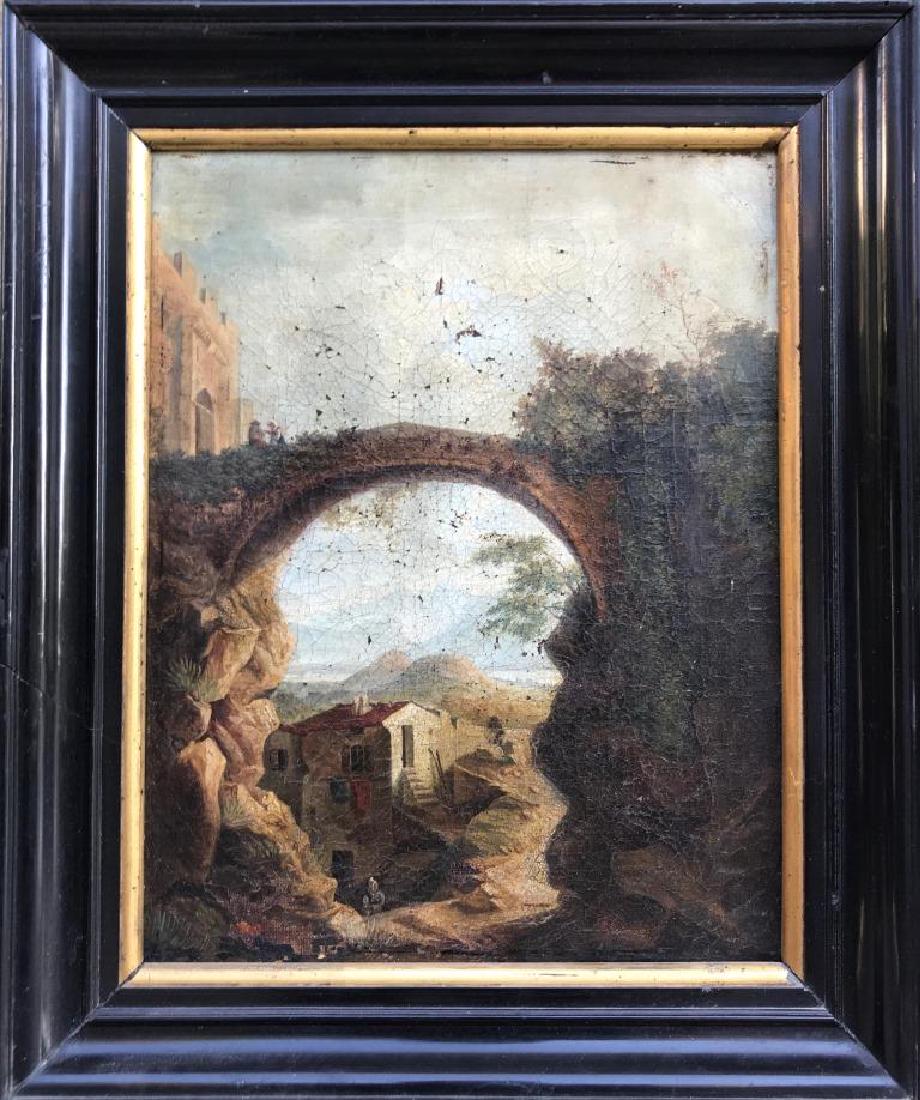 Ecole romaine du XVIIe siècle Le pont surplombant le (1 of 2)