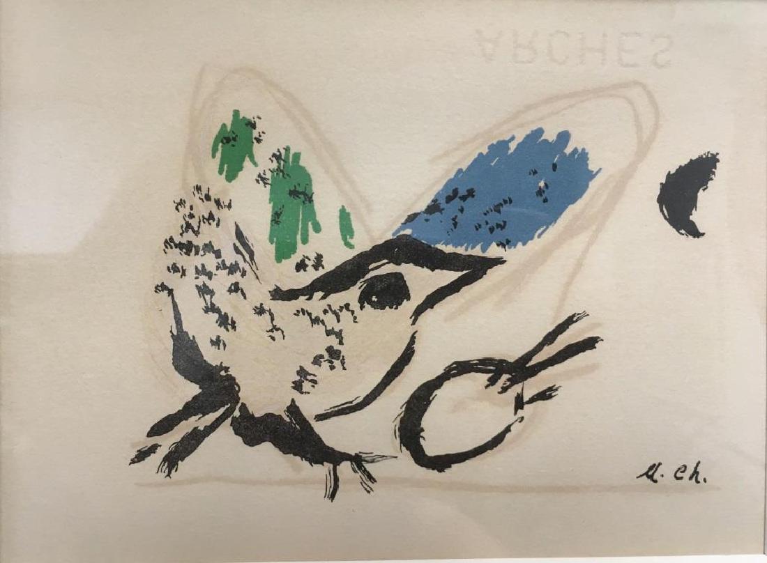 Marc CHAGALL (1887-1985) L'oiseau  Lithographie en (1 of 1)