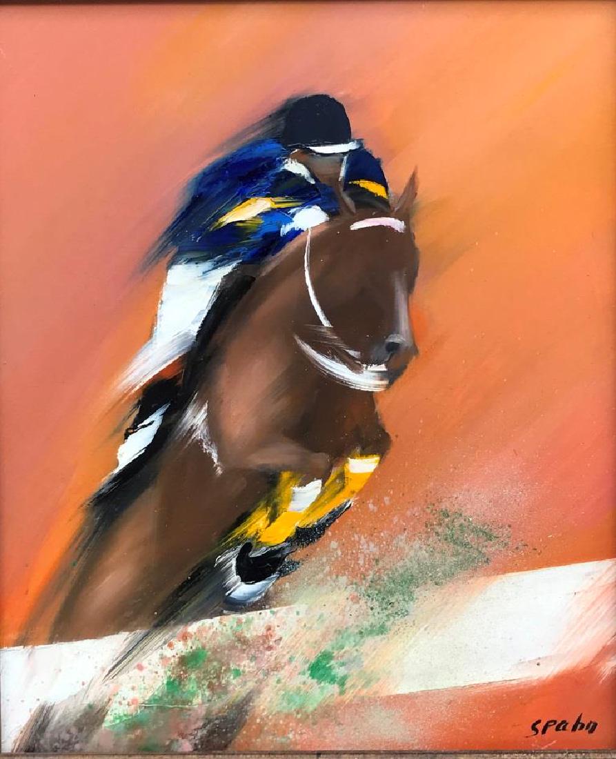 Victor SPAHN Le saut d’obstacle Huile sur toile. (1 of 1)