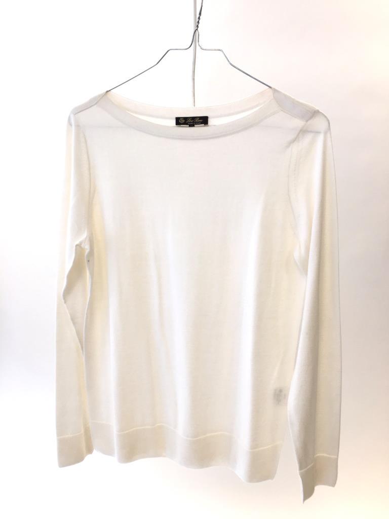 Loro PIANA Pull-over fin en coton et soie blanc Taille: Loro PIANAPull-over fin en coton et soie blanc Taille indiquée : 40 (italien)