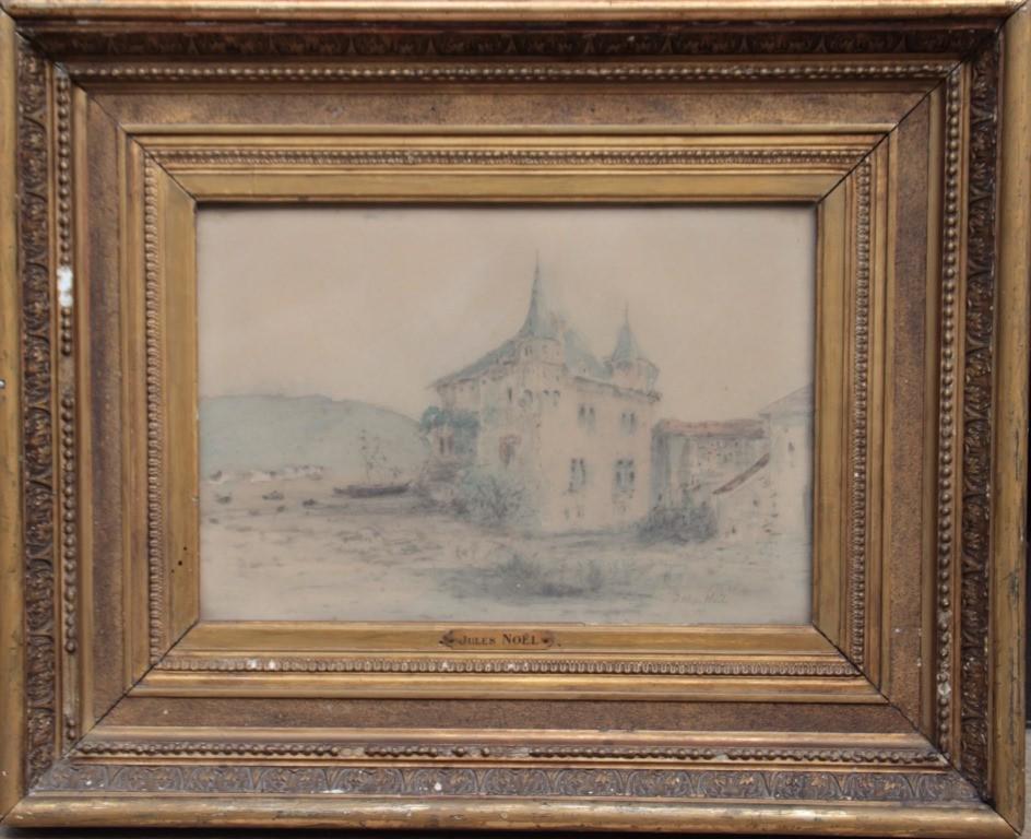 Jules Achille NOËL (1810-1881) Le château  Aquarelle (1 of 1)