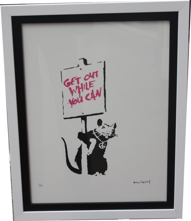 BANKSY (1974), d'après  Get out while you can (1 of 2)