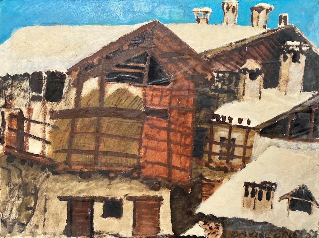 Davide ORLER (1931-2010) Vue de village Huile sur (1 of 1)