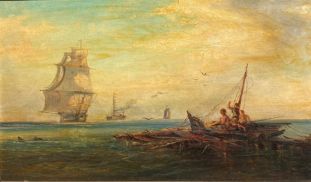 Ecole du XIXème siècle  Les naufragés Huile sur toile (1 of 1)